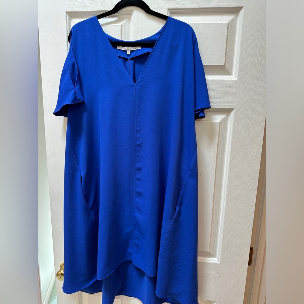 Gorgeous Blue High-Low, Cold Shoulder Dress